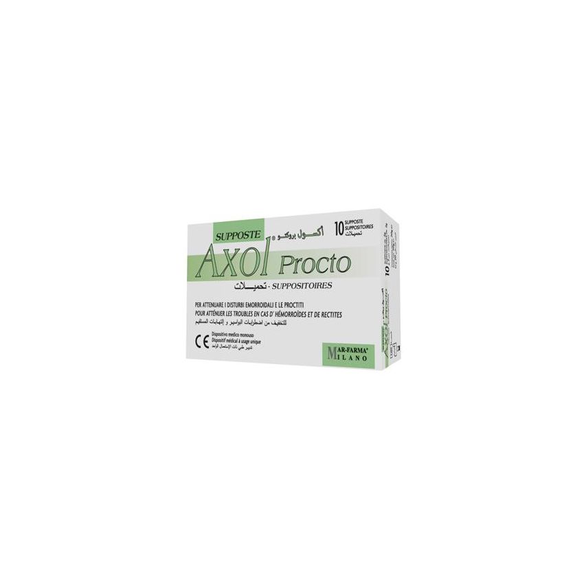 AXOL Procto - Supposte Per Emorroidi, Confezione da 10, 2g