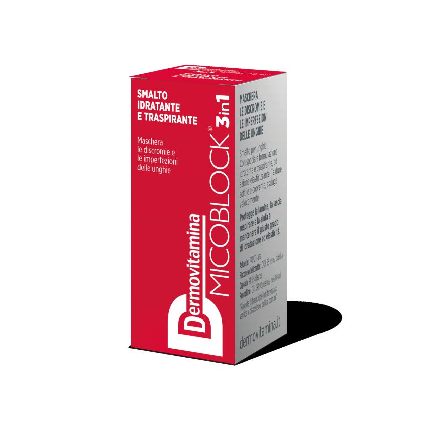Dermovitamina Micoblock 3-in-1 Trattamento Smalto Rosso per Unghie, 5ml