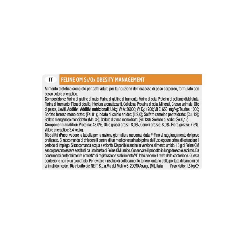 Purina Pro Plan Veterinary Diets Cibo Secco per Gatti St/Ox 1,5 kg