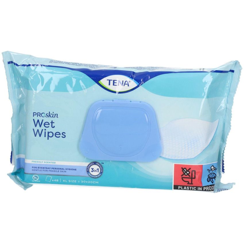 Tena Salviette Umidificate, Pacco da 48 Pezzi