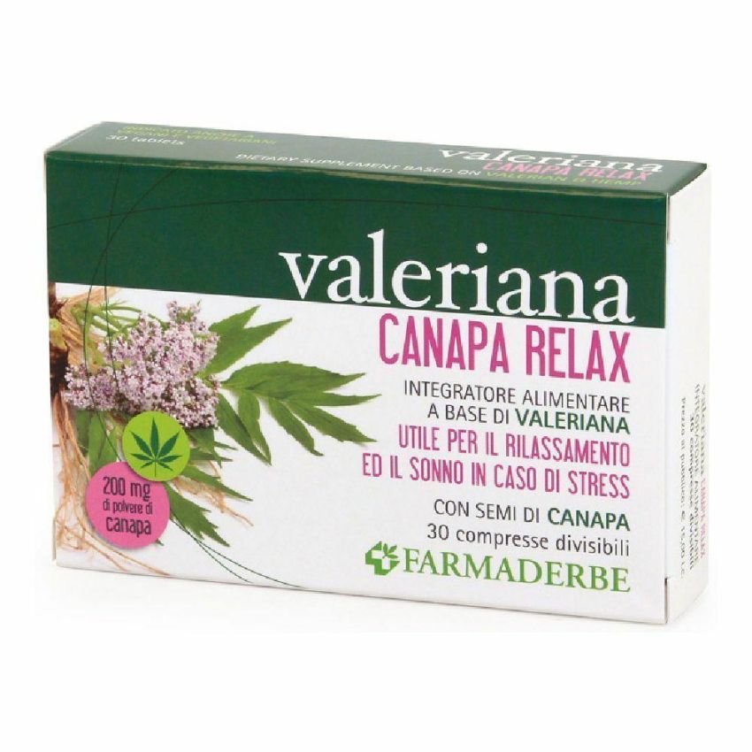 Valeriana e Canapa: Compresse Divisibili per Relax, 30 Pezzi