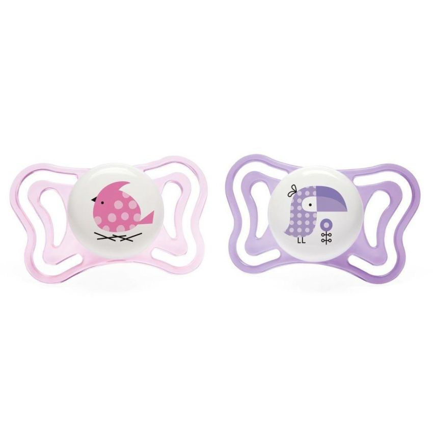 Chicco Light Girl Succhietto in Silicone per 2-6 Mesi, Confezione da 2 Pezzi