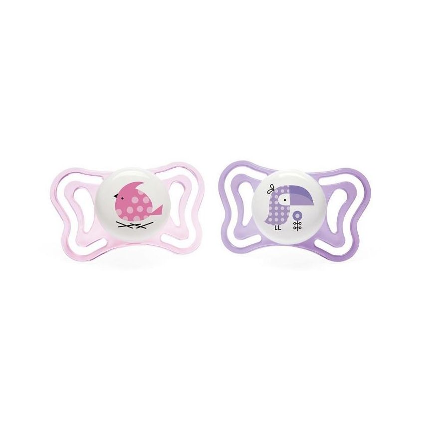 Chicco Light Girl Succhietto in Silicone per 2-6 Mesi, Confezione da 2 Pezzi