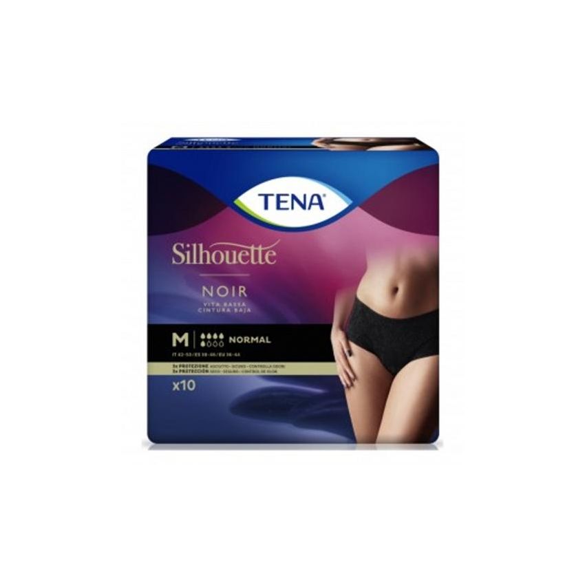 Tena Silhouette Noir Mutandina - Vita Bassa, Taglia Media, 10 Pezzi