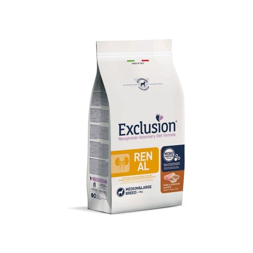 Exclusion Monoprotein Veterinary Renal Diet per Cani di Taglia Media/Grande - 12kg