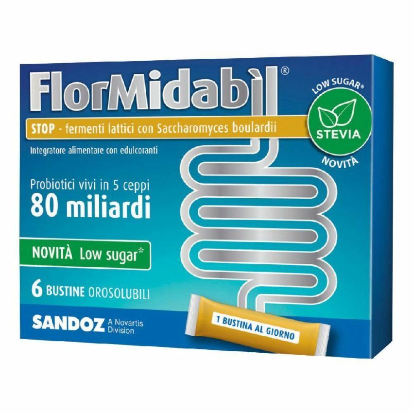 Flormidabil Stop con Stevia - 80 Miliardi Probiotici, 6 Bustine