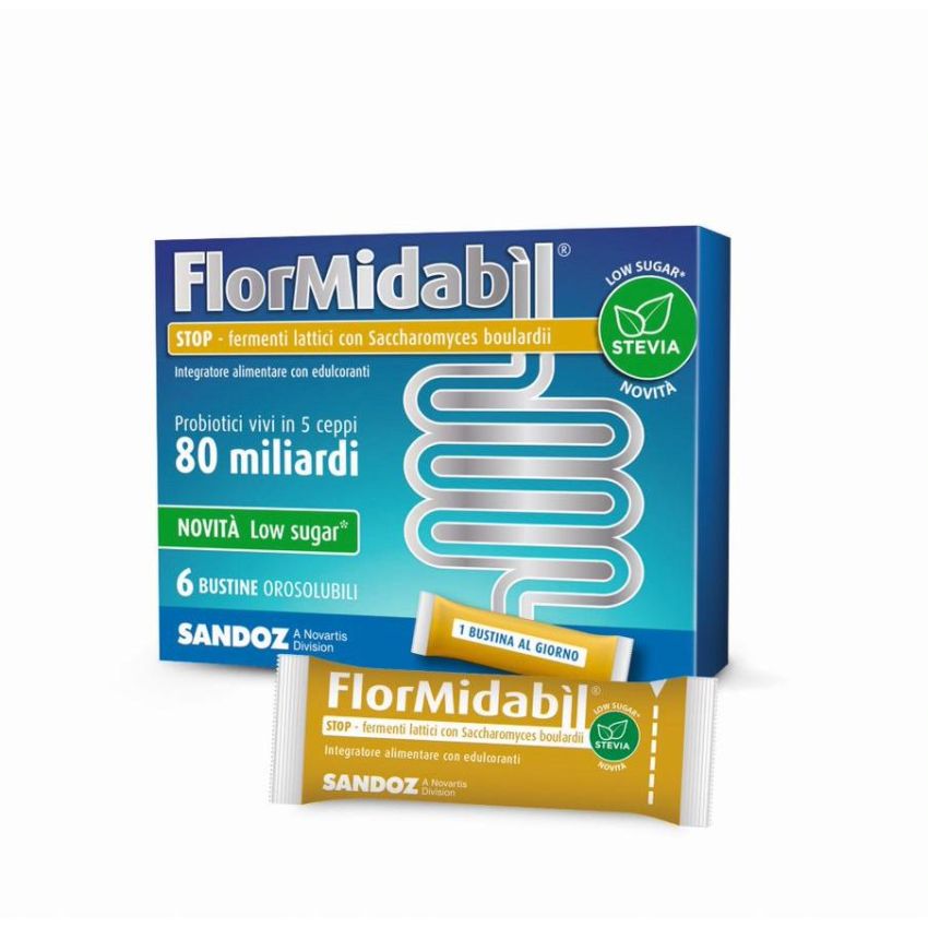 Flormidabil Stop con Stevia - 80 Miliardi Probiotici, 6 Bustine