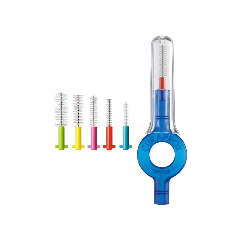 Curaprox CPS Prime Handy Set: 5 Mixed Interdental Brushes + 1 Handle