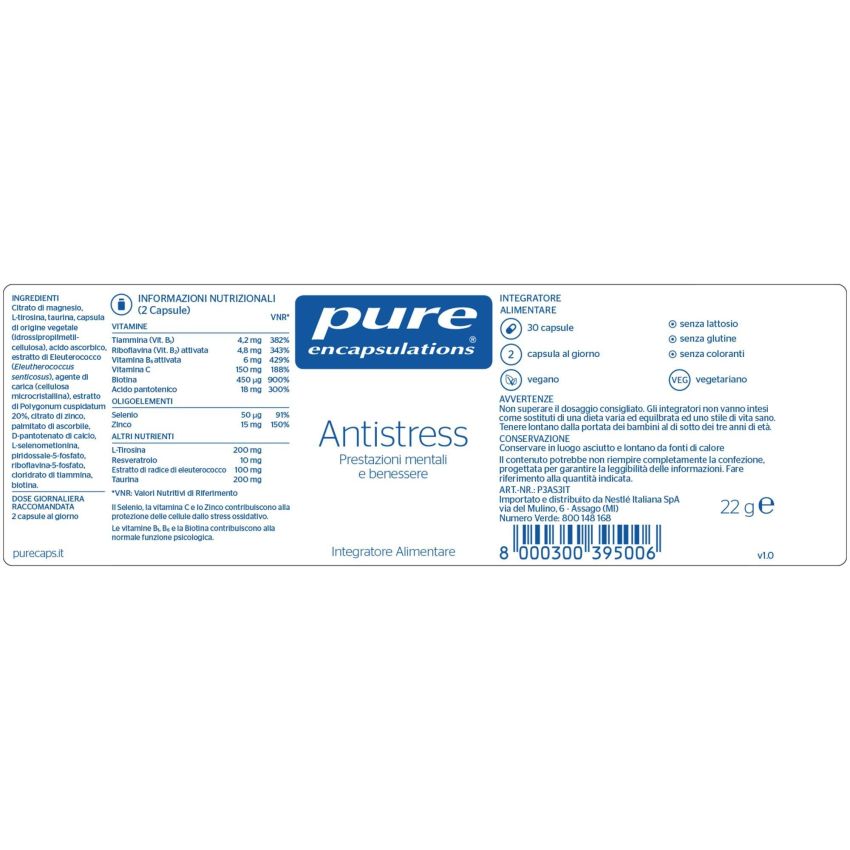 Pure Encapsulations - Antistress Formula, 30 Capsule