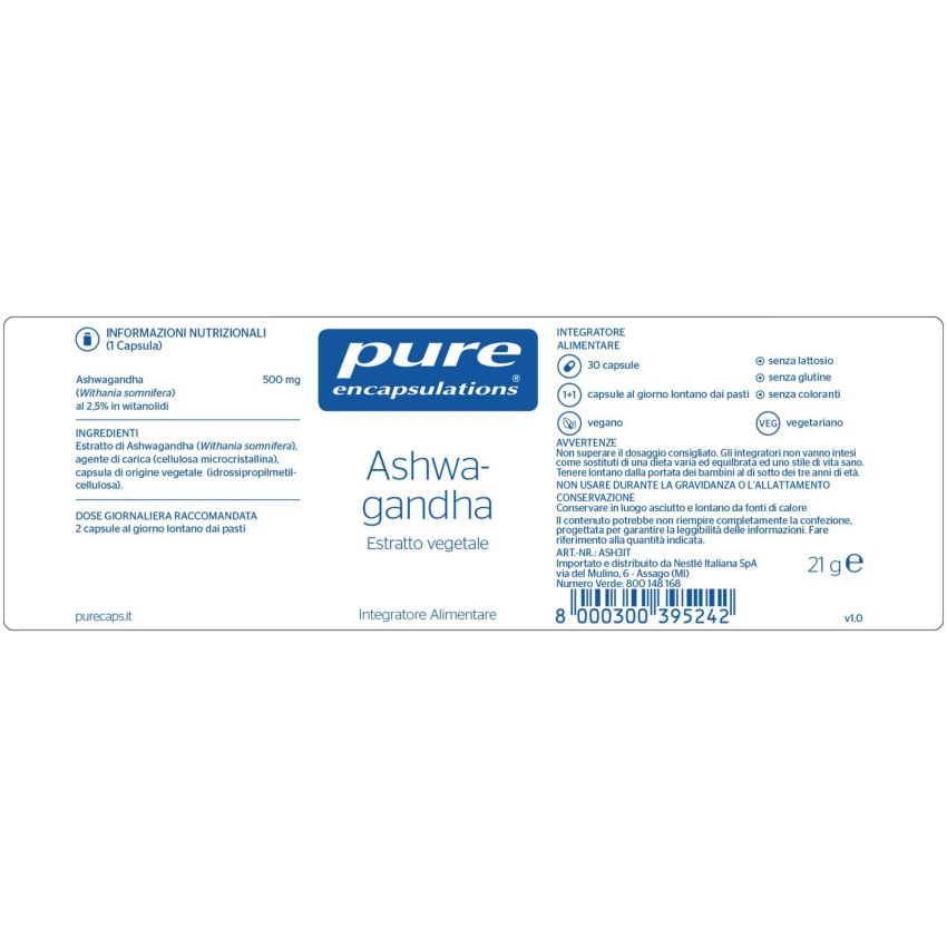 Pure Encapsulations - Ashwagandha 30 High-Purity Capsules
