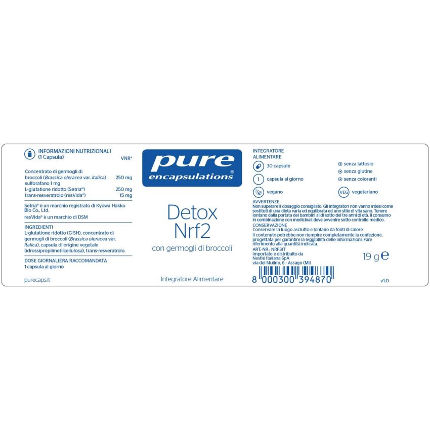 Pure Encapsulations - 30 Capsule Advanced NRF2 Detox Formula