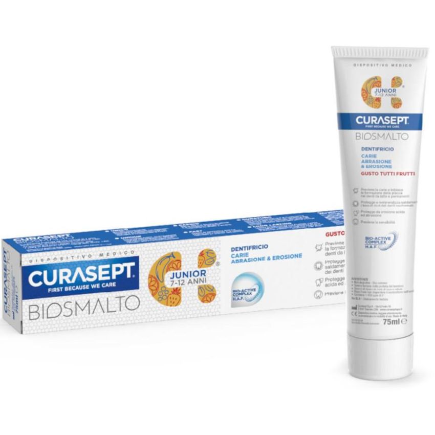 Curasept Biosmalto Dentifricio per Junior, 7-12 Anni, 75ml