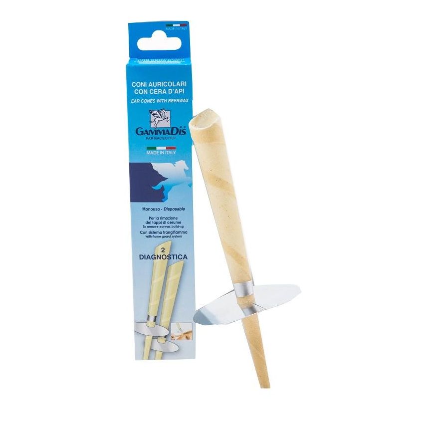 GammaDis - Coni Auricolari con Cera d'Api, Set di 2 Pezzi