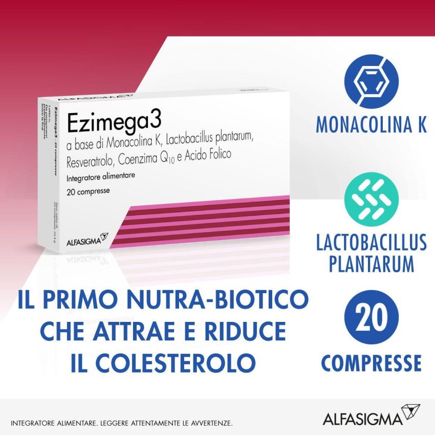 Ezimega 3, Integratore Omega-3, Confezione da 20 Compresse