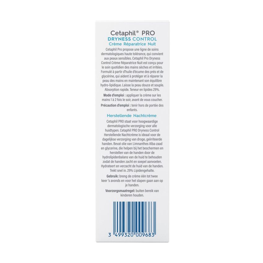 Cetaphil Pro Crema Riparatrice Notturna per Mani Secche - 50ml