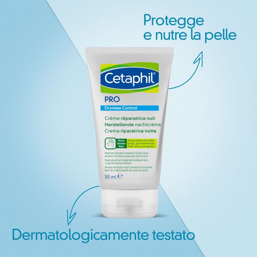 Cetaphil Pro Crema Riparatrice Notturna per Mani Secche - 50ml