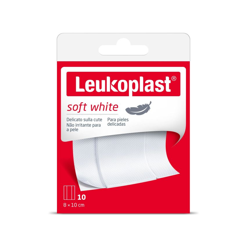 Leukoplast Soft White Bendaggio Elastico 1mx8cm, Pacco da 10 Pezzi