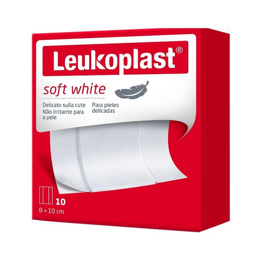 Leukoplast Soft White Bendaggio Elastico 1mx8cm, Pacco da 10 Pezzi
