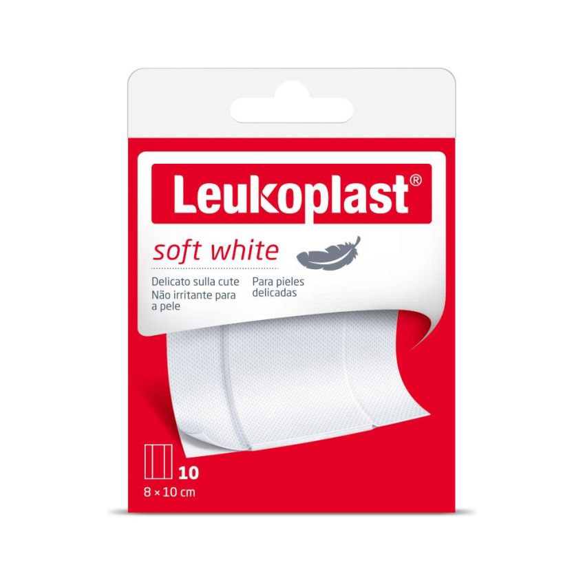 Leukoplast Soft White Bendaggio Elastico 1mx8cm, Pacco da 10 Pezzi