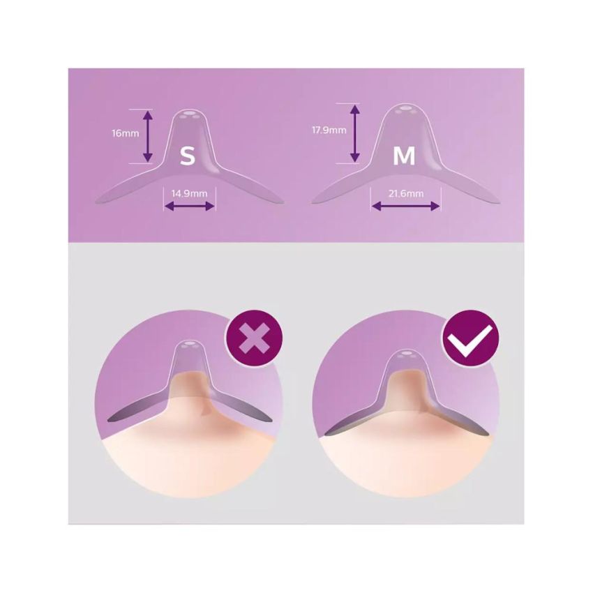 Avent Small Butterfly Nipple Shields, Set di 2 con Custodia da Viaggio