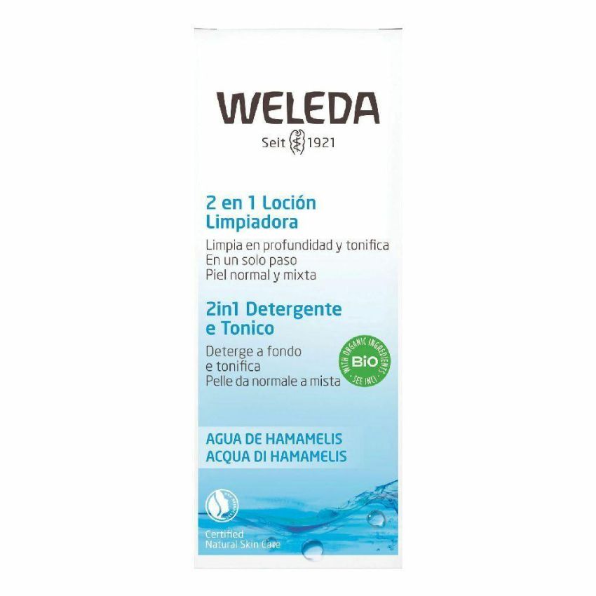 Weleda Latte e Tonico 2-in-1, 100ml - Cura Detergente per la Pelle
