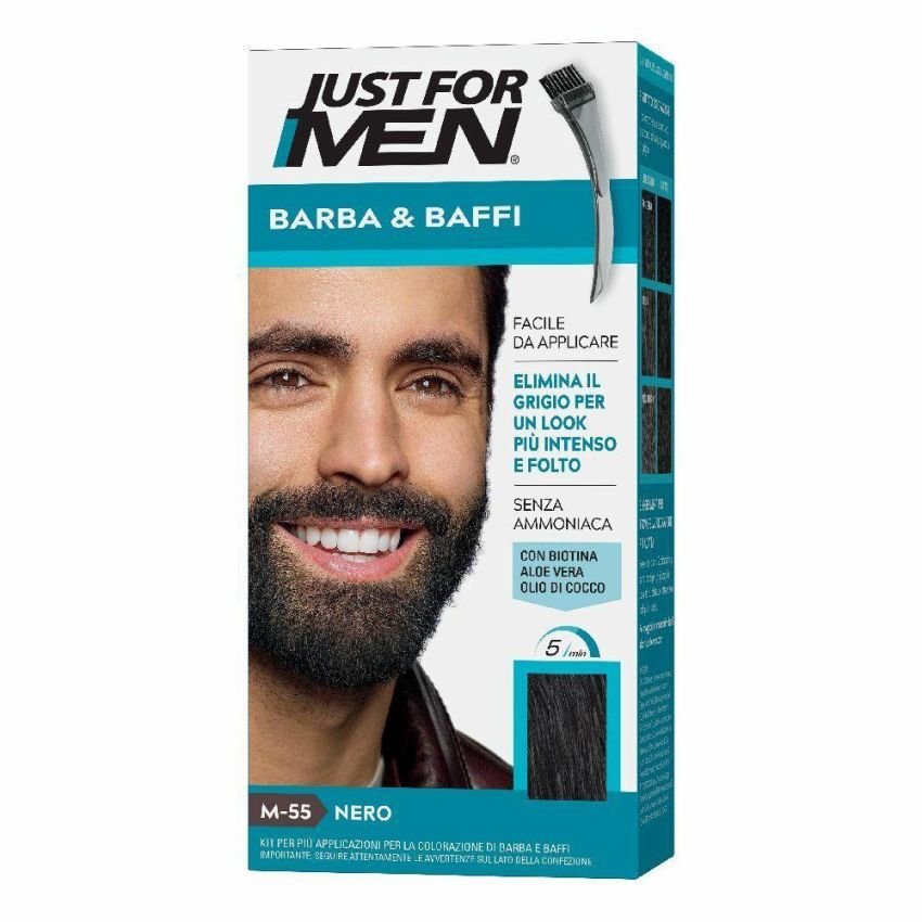 Just For Men: Tinta Nero Intenso M55 per Barba e Baffi, 51g