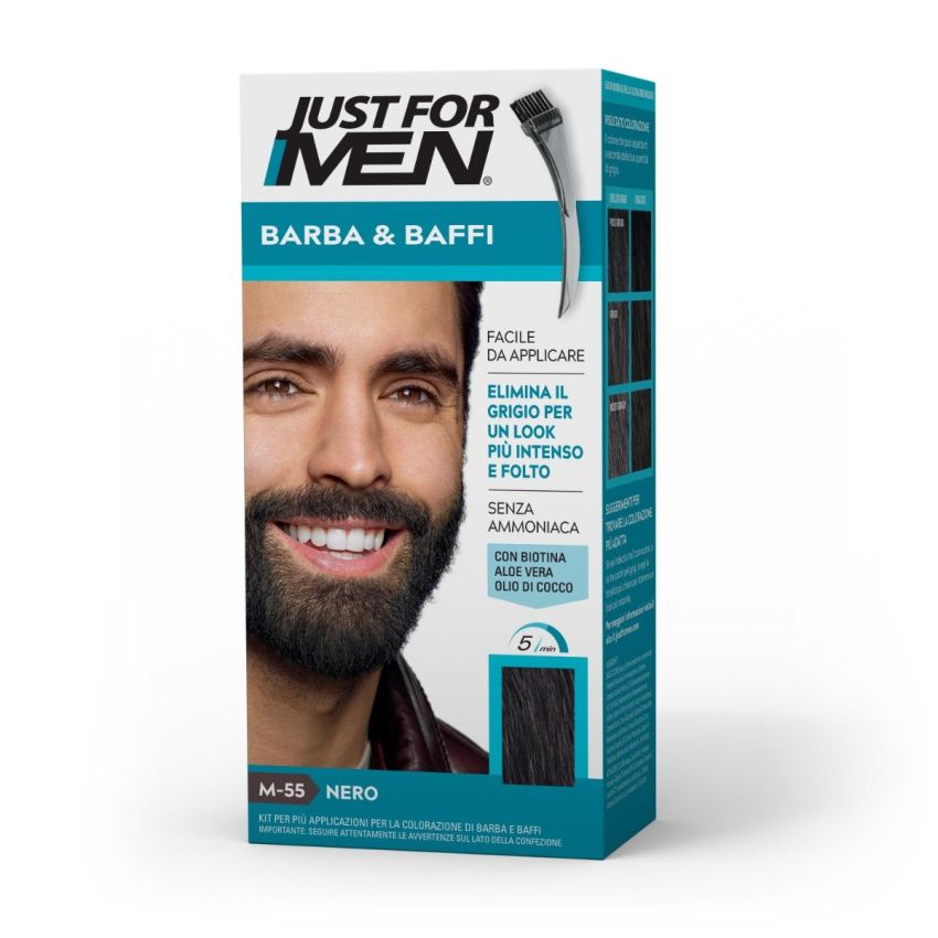 Just For Men: Tinta Nero Intenso M55 per Barba e Baffi, 51g