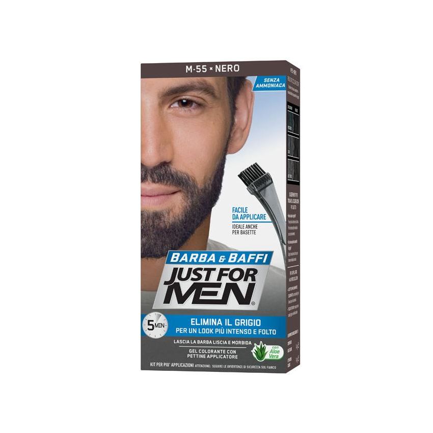 Just For Men: Tinta Nero Intenso M55 per Barba e Baffi, 51g
