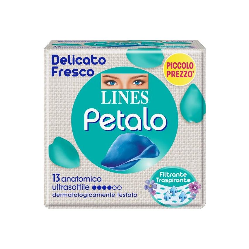 Lines Petalo Blu Assorbenti Anatomici - Pacco da 13 Pezzi