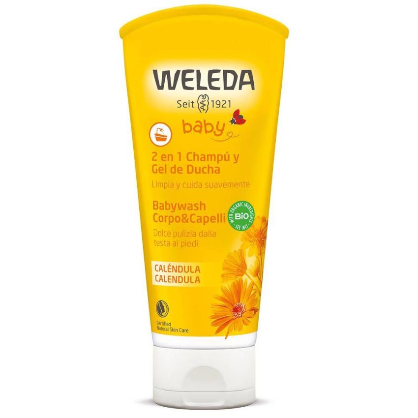 Weleda Calendula Baby Wash per Corpo e Capelli, 200ml