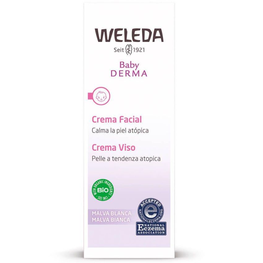 Weleda Baby Derma Crema Viso Protettiva alla Malva Bianca, 50ml