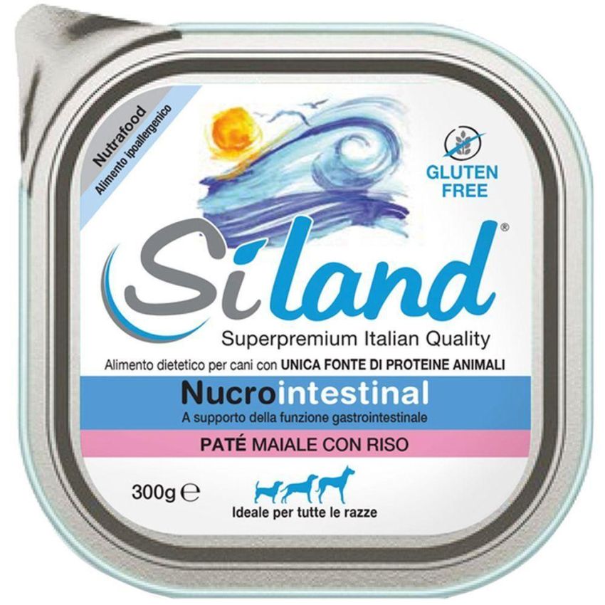 Siland Nucrointestinal Cibo Umido per Cani al Sapore di Maiale e Riso, 300g