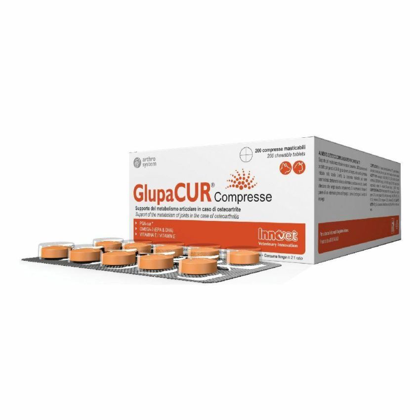 Glupacur - Integratore Alimentare per Cani e Gatti - Confezione da 200 Compresse