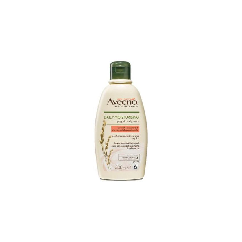 Aveeno Bagno Doccia Daily Moisturising al Yogurt, Albicocca e Miele - 300ml