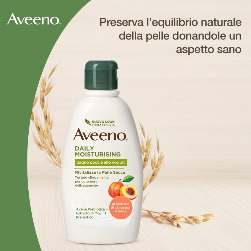 Aveeno Bagno Doccia Daily Moisturising al Yogurt, Albicocca e Miele - 300ml