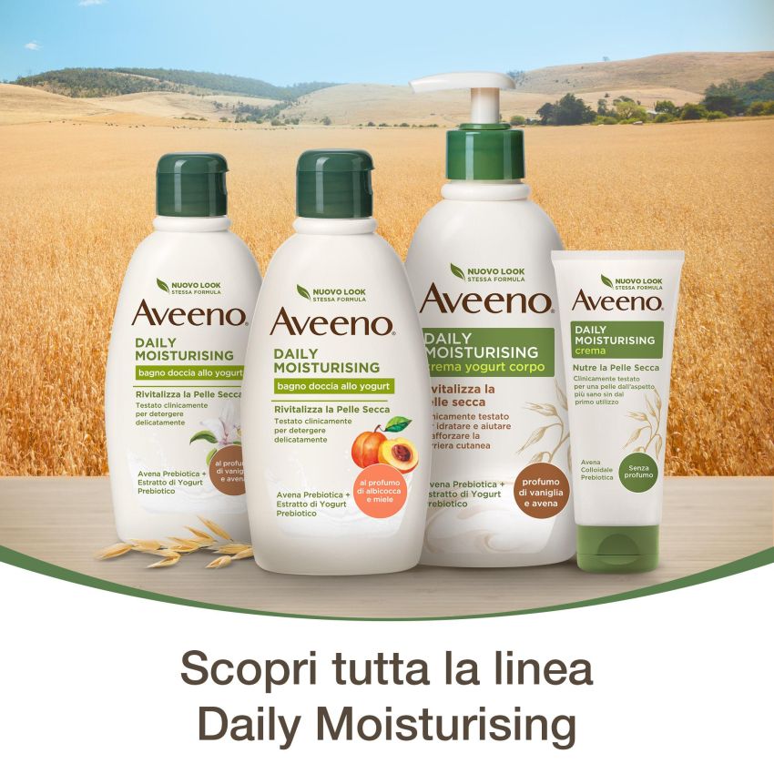 Aveeno Bagno Doccia Daily Moisturising al Yogurt, Albicocca e Miele - 300ml