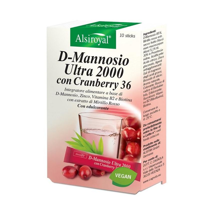 Ultra D-Mannose 2000 con Cranberry - 10 Stick Monodose