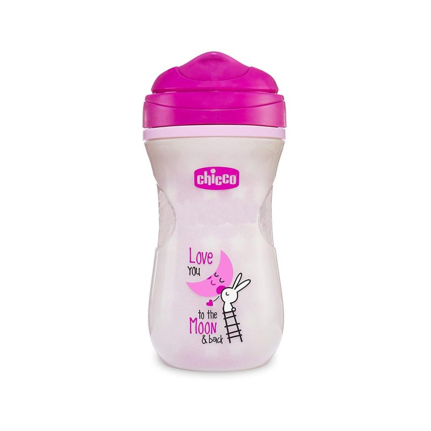 Tazza Rosa Chicco Glowling per Bambini dai 14 Mesi+, 150ml