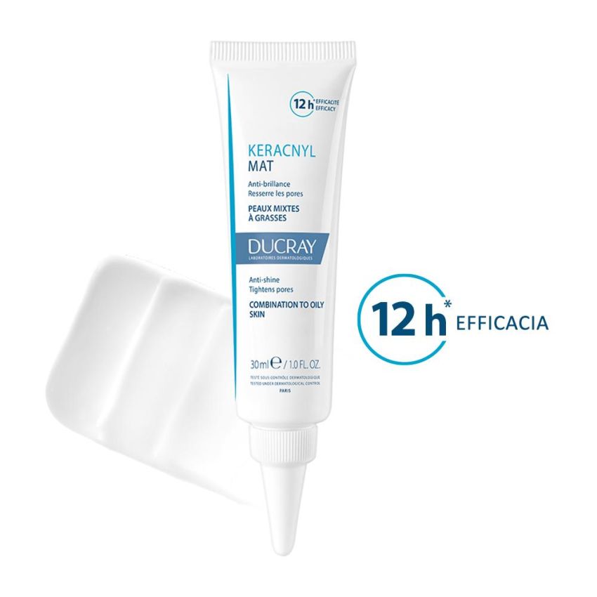 Ducray Keracnyl Crema Gel 30ml - Opacizzante per Pelle Grassa con Tendenza Acneica