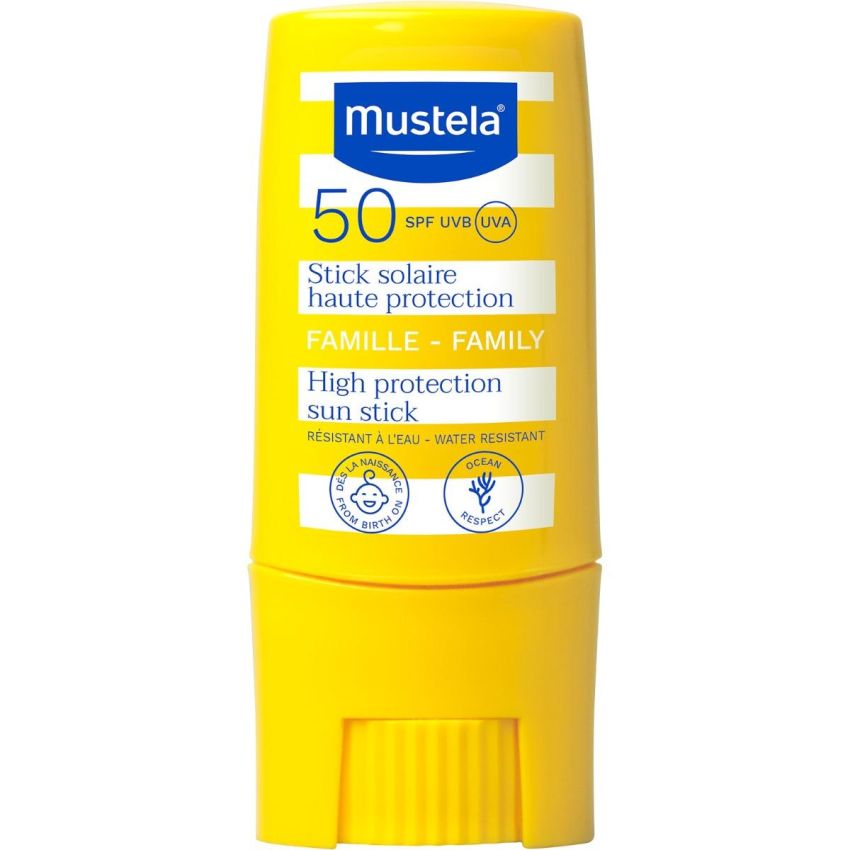Stick Solare Mustela SPF50, Protezione Solare Idratante - 10ml