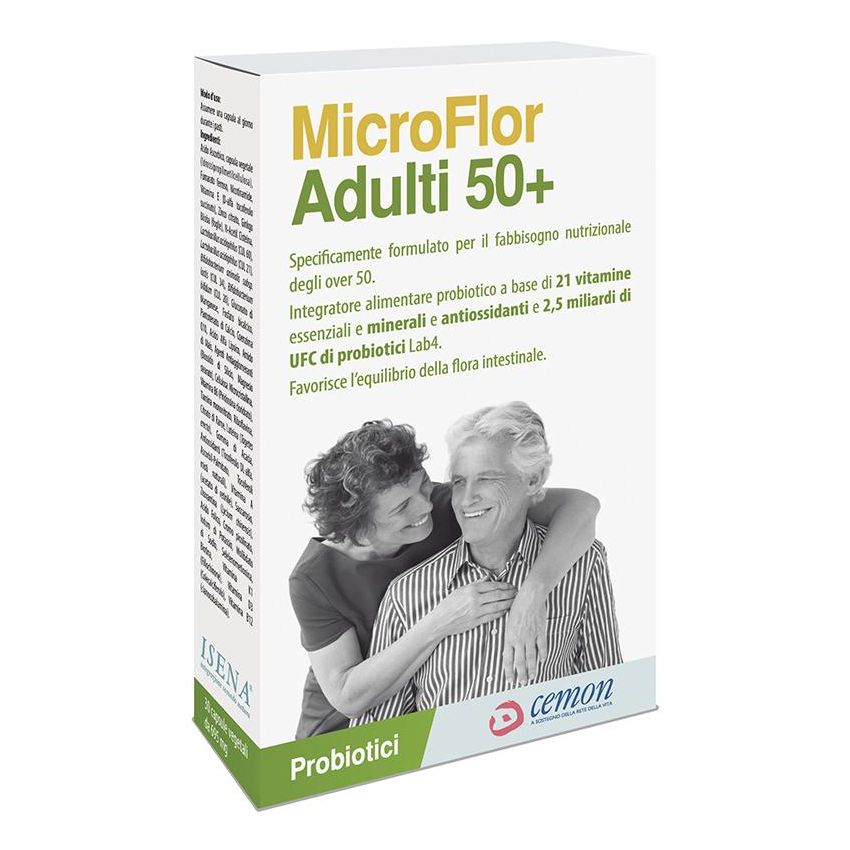 Microflor Capsule Probiotiche per Adulti 50+ - 30 Pezzi