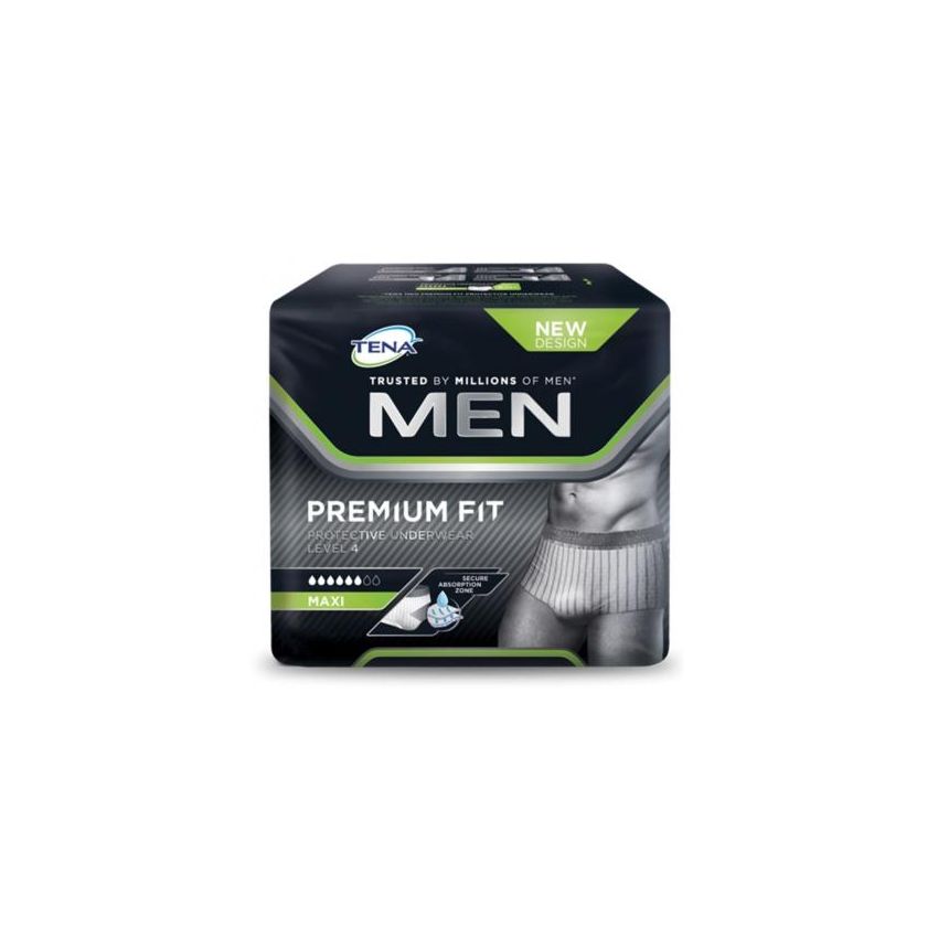 Tena Men Premium Fit - Pannolini Adulti Livello 4, Taglia Media, Pacco da 10 Pezzi