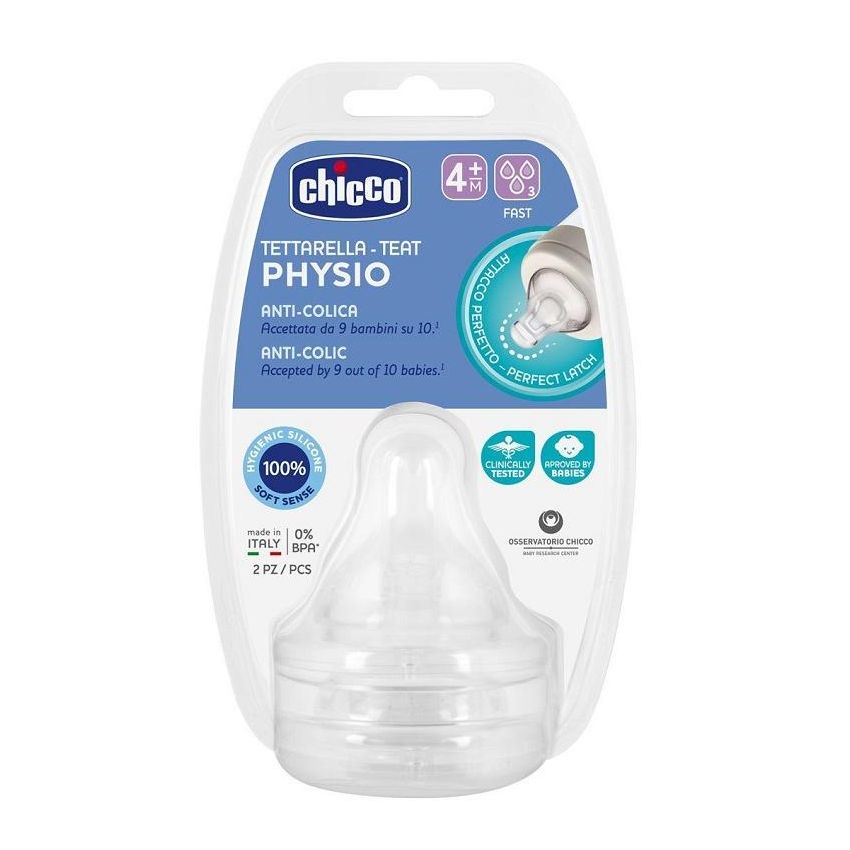 Chicco Perfect5 - Set di 2 Tettarelle in Silicone con 3 Fori