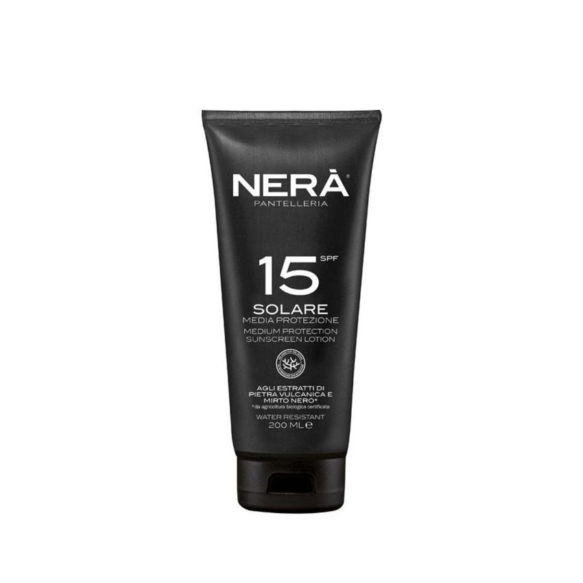 Crema Solare Nera SPF15 con Protezione Media 200ml