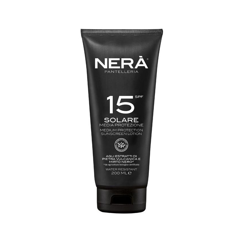 Crema Solare Nera SPF15 con Protezione Media 200ml