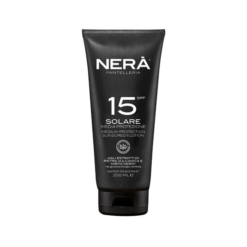Crema Solare Nera SPF15 con Protezione Media 200ml