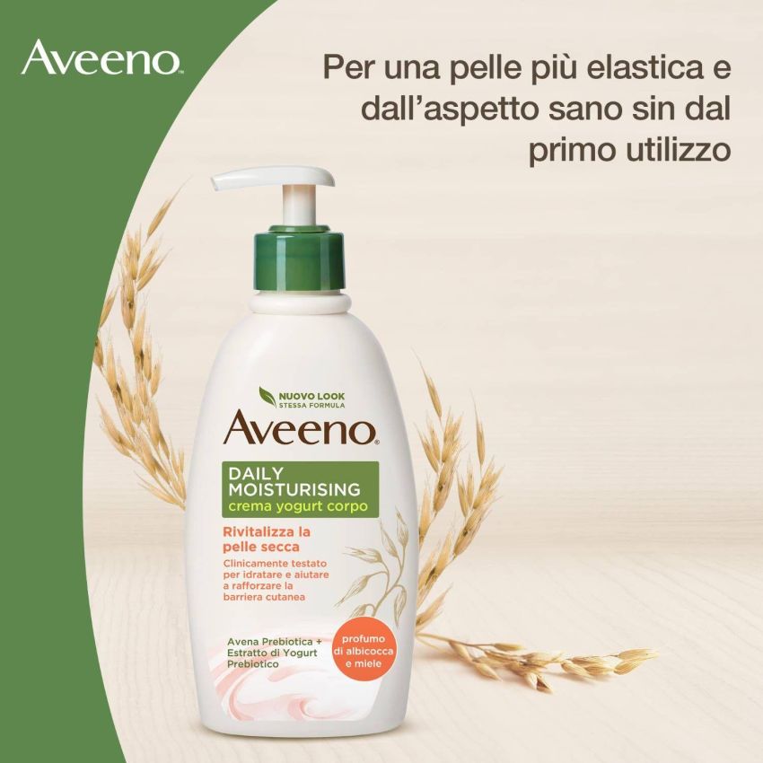 Aveeno Crema Corpo Idratante Quotidiana all'Yogurt di Albicocca e Miele - 300ml