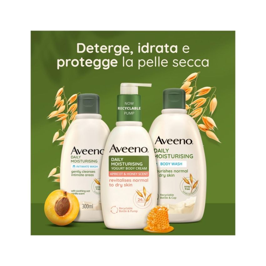 Aveeno Crema Corpo Idratante Quotidiana all'Yogurt di Albicocca e Miele - 300ml