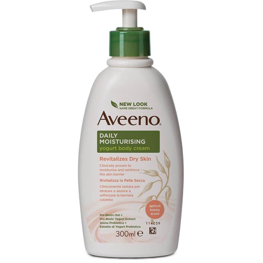 Aveeno Crema Corpo Idratante Quotidiana all'Yogurt di Albicocca e Miele - 300ml