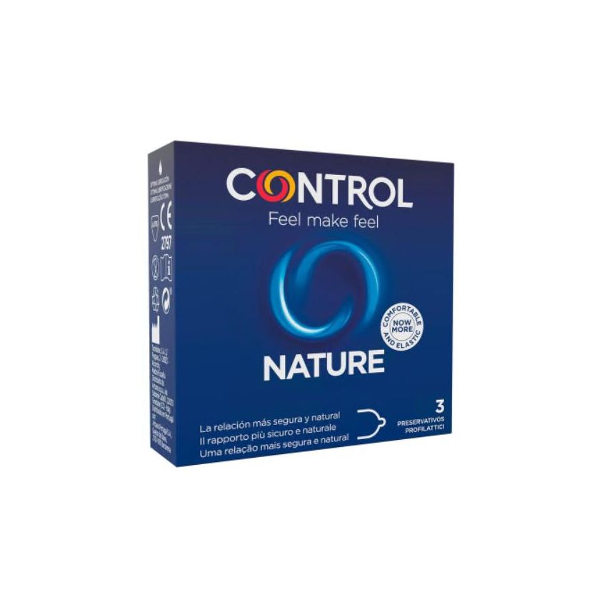 Control Nature - Preservativi in Lattice Naturale, Pacco da 3 Pezzi